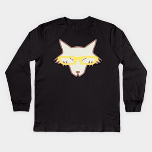 Wolf With Glasses Kids Long Sleeve T-Shirt